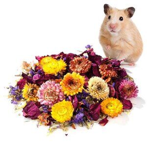 Hamster Bedding, Natural Dried Flower Herb Bedding, Decorative 5.9 x 5.9 x 3.1